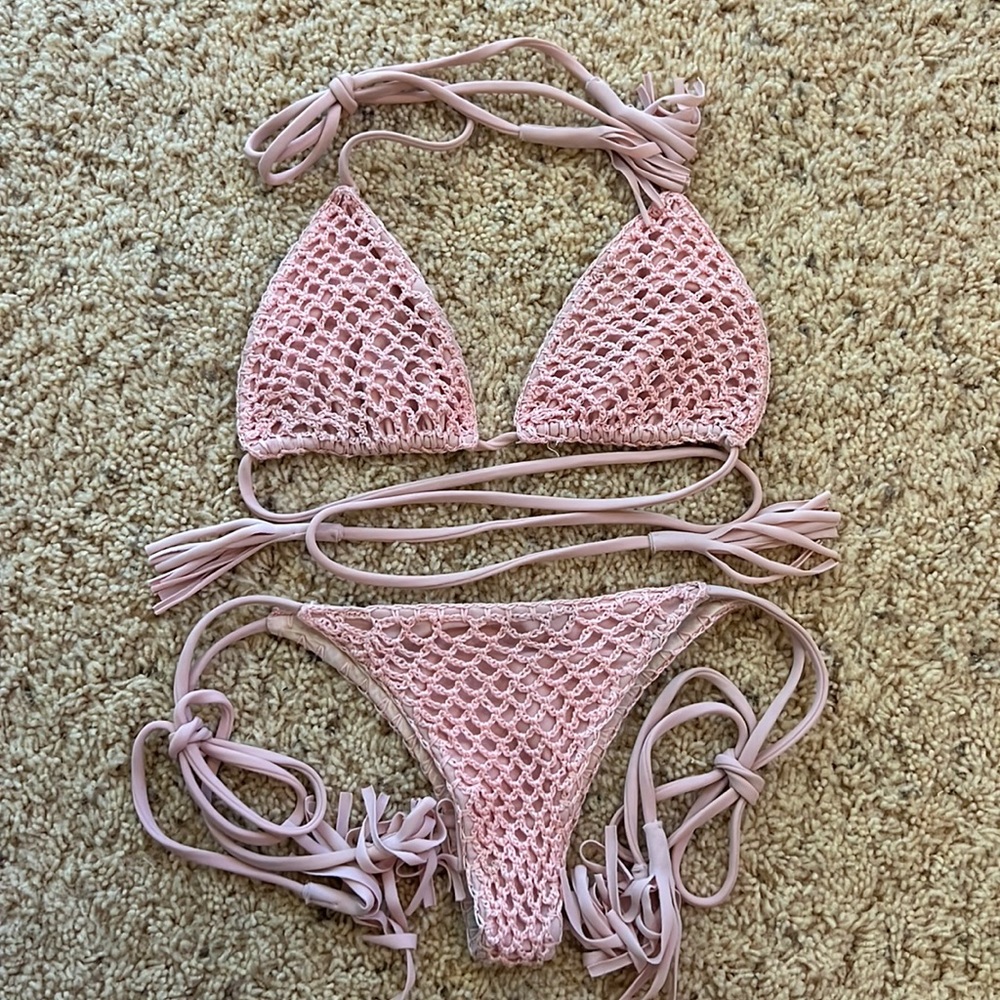 Acacia swimwear crochet set in Sunrise
